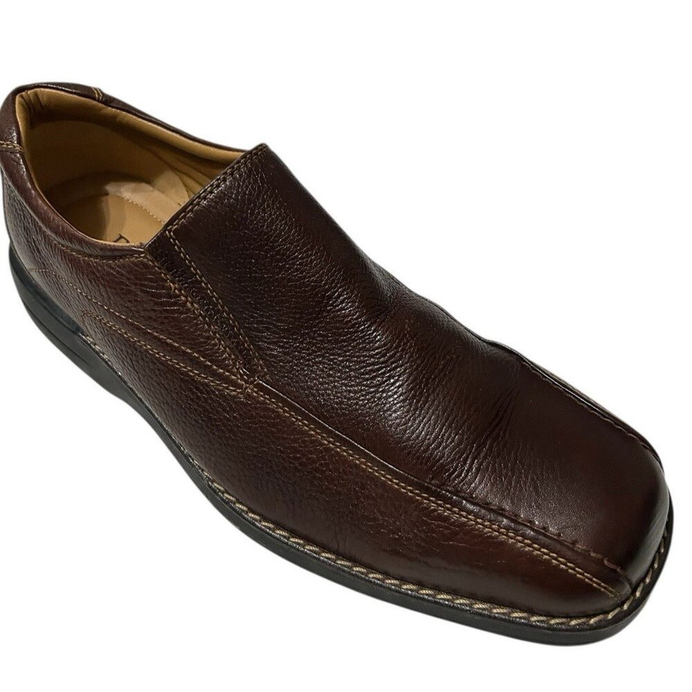 BASS JK Brown Leather Loafers Cushion Casual Shoes Mens 1338-200  US 11.5 M